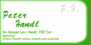 peter handl business card